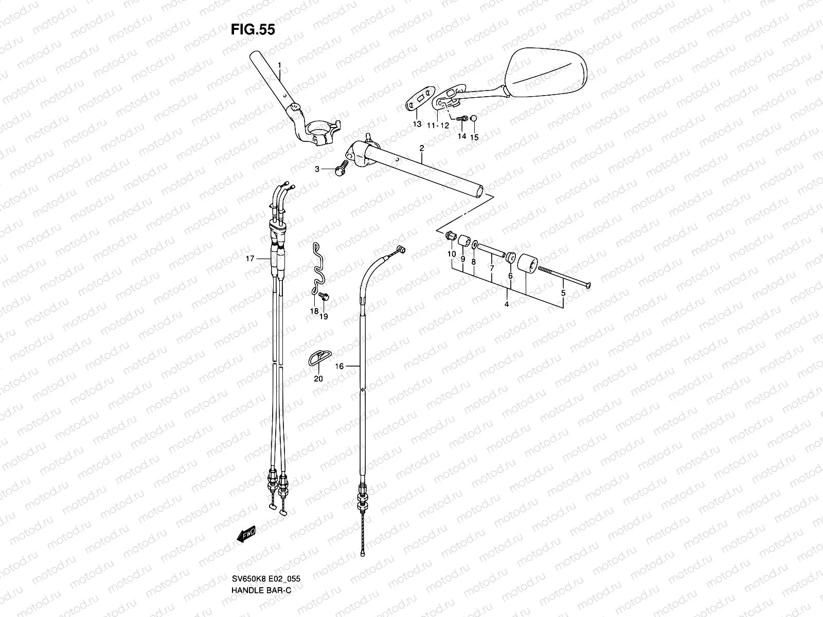 55 - HANDLEBAR (WITH COWLING)