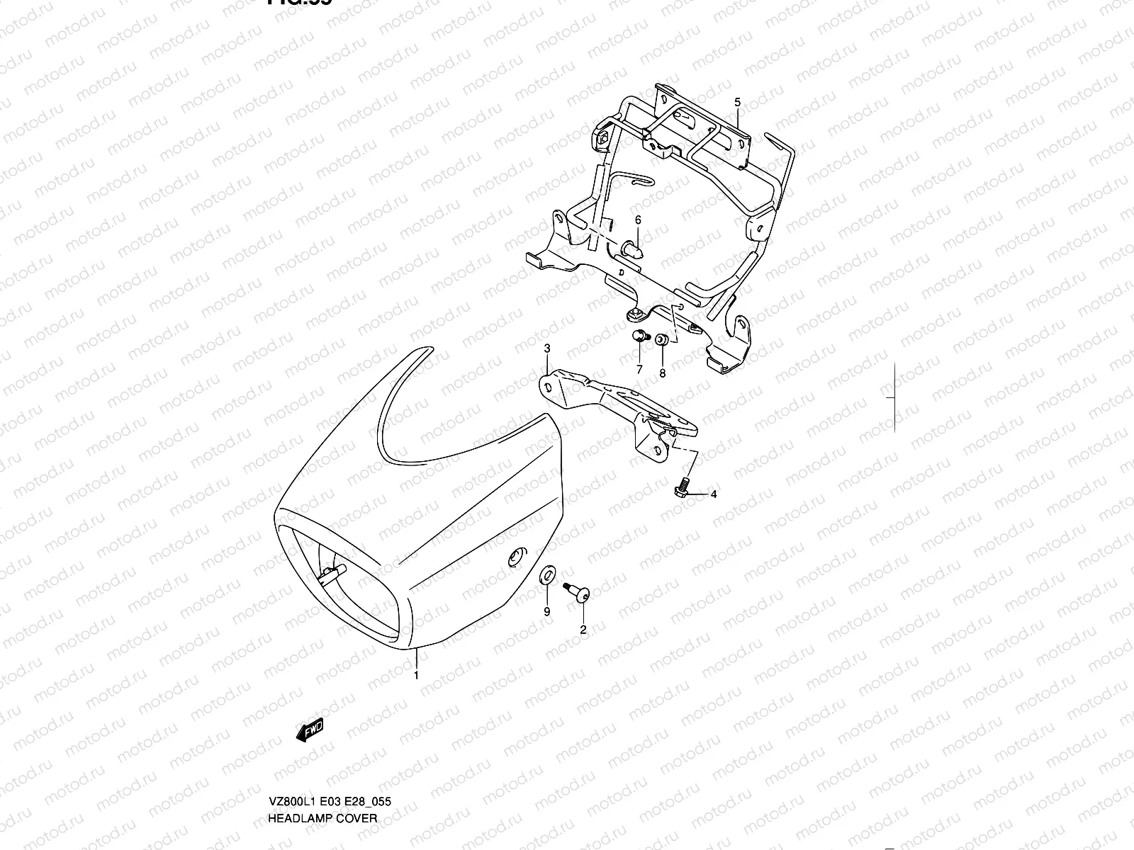 55 - HEADLAMP COVER
