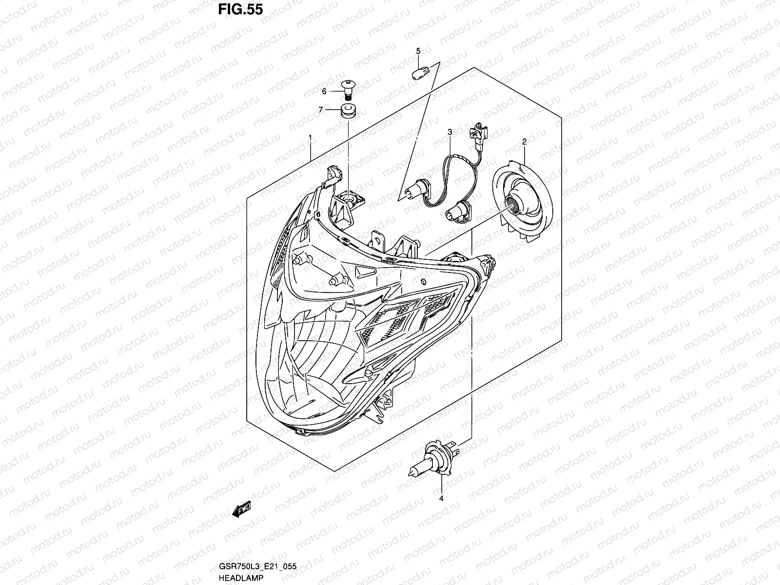 55 - HEADLAMP (GSR750AUEL3 E21)