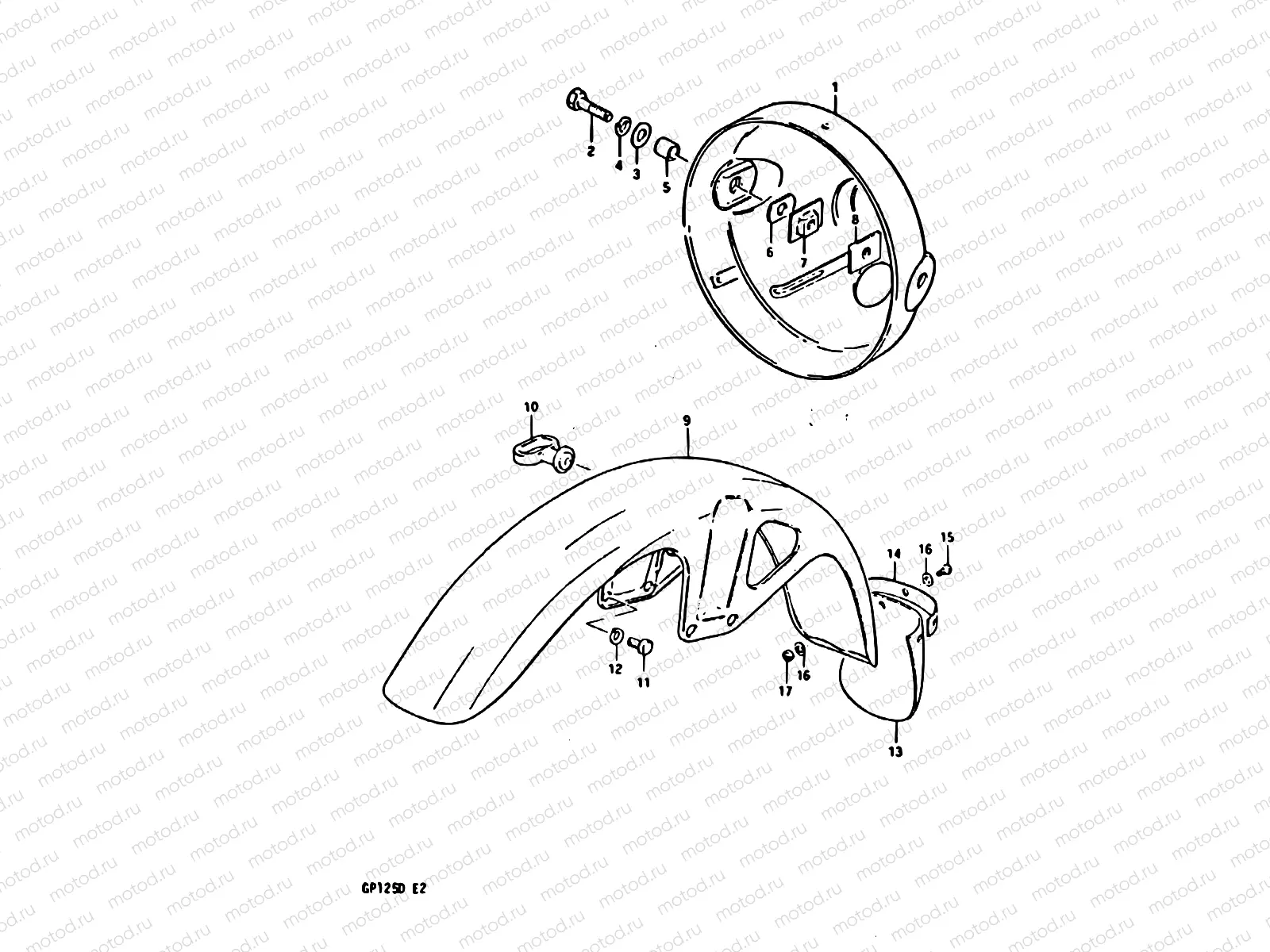 55 - HEADLAMP HOUSING - FRONT FENDER