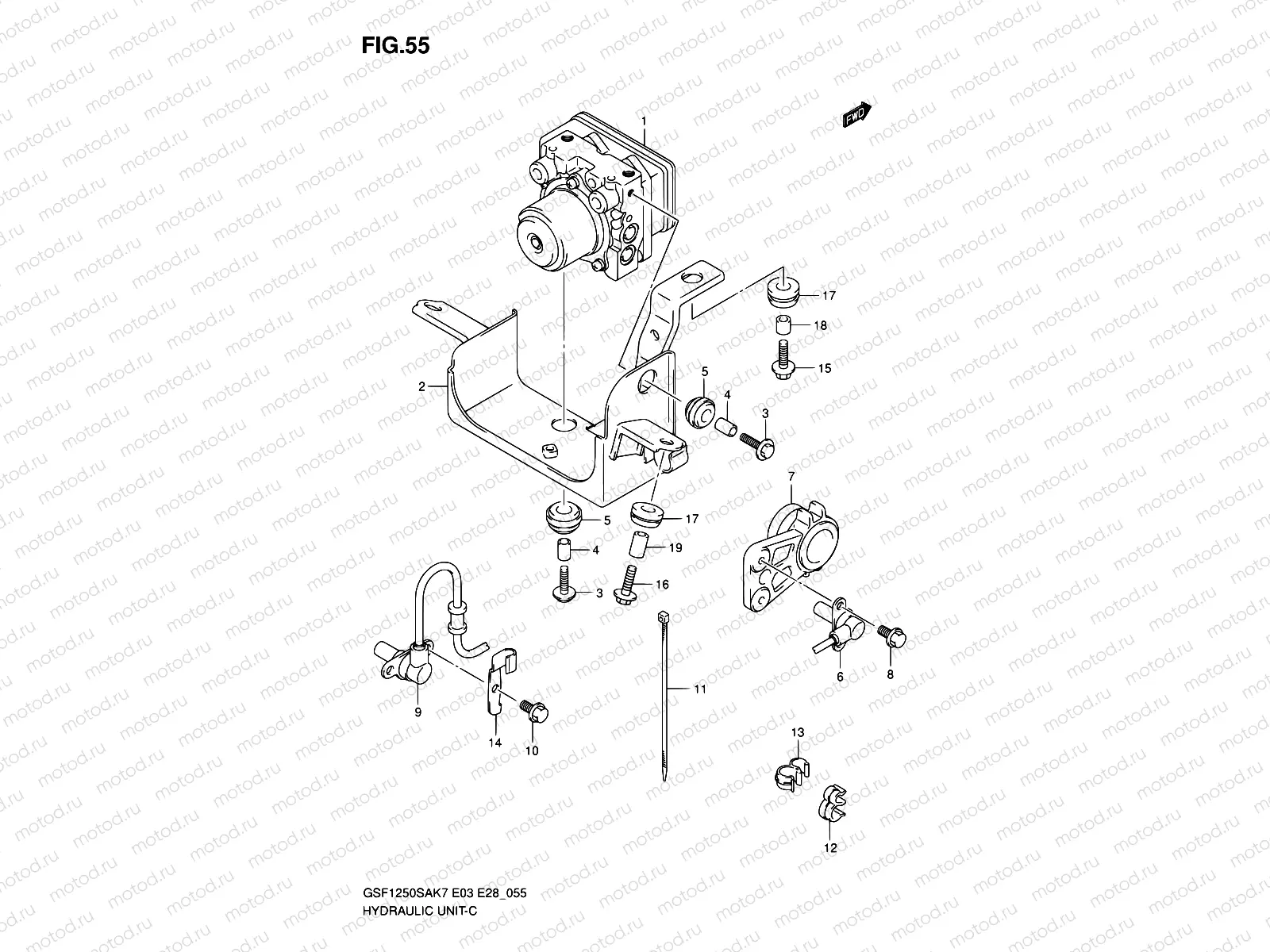 55 - HYDRAULIC UNIT (GSF1250SAK7/SAK8/SAK9)