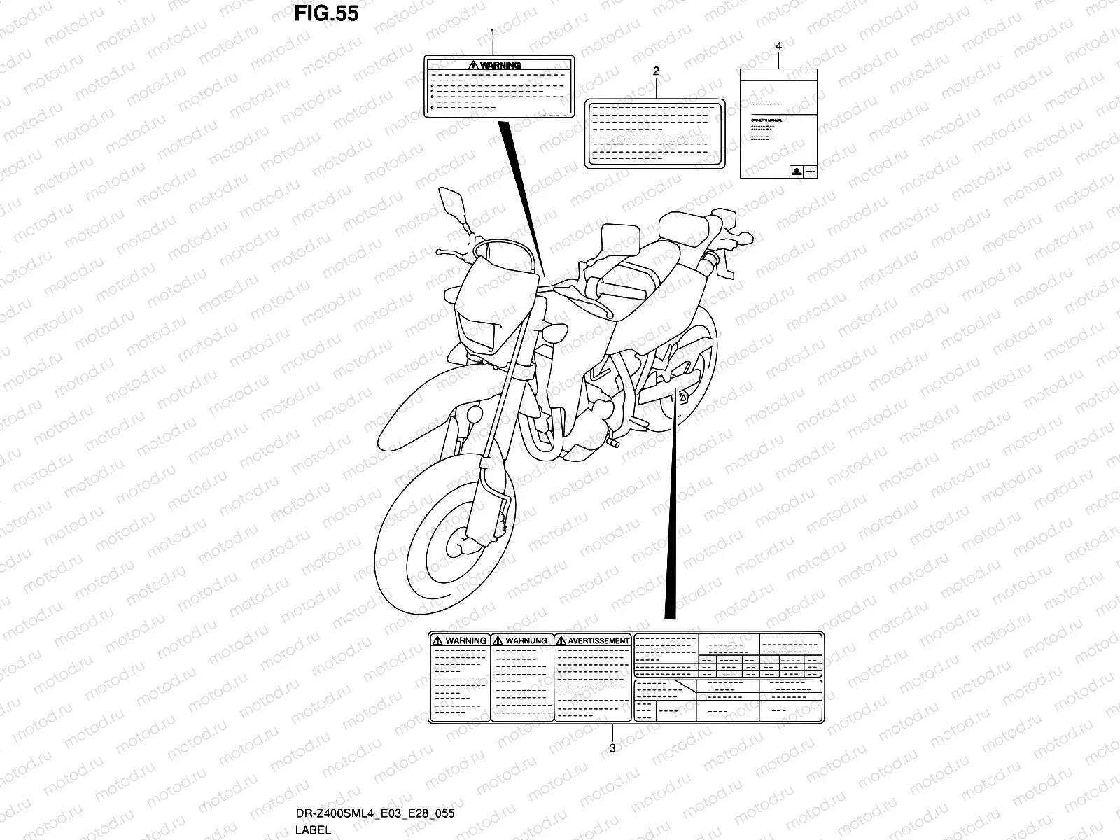 55 - LABEL (DR-Z400SML4 E03)