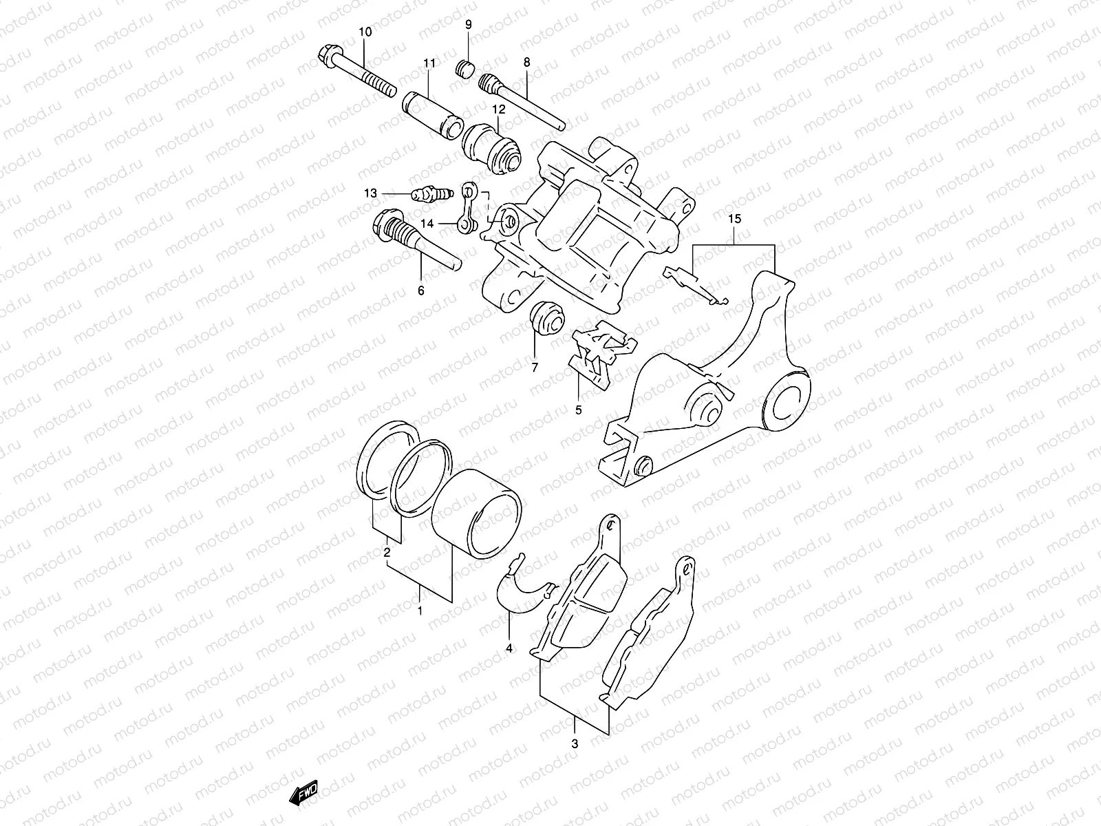 55 - REAR CALIPER (MODEL V/W)