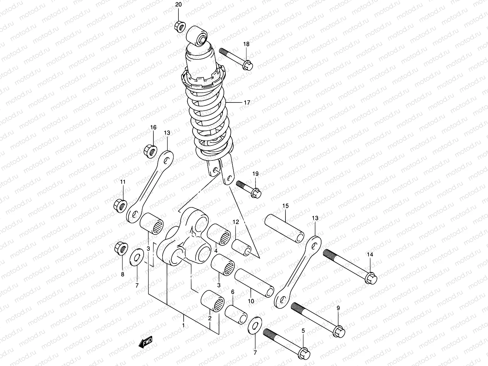 55 - REAR CUSHION LEVER