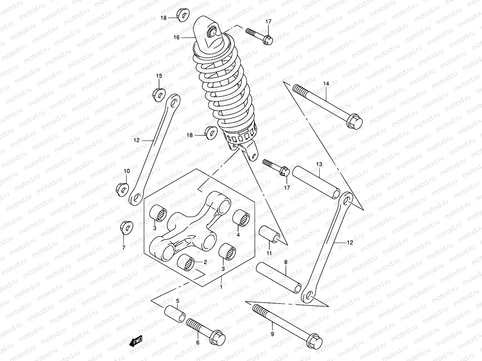 55 - REAR CUSHION LEVER