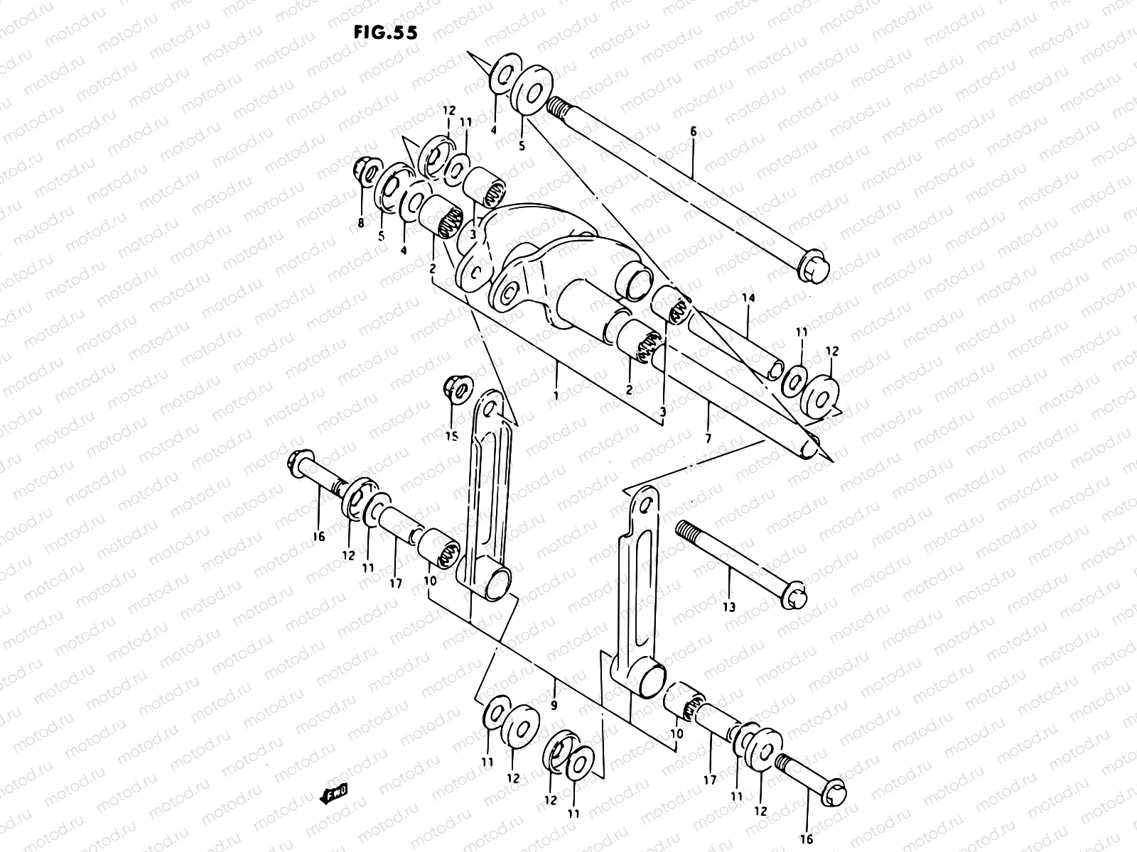 55 - REAR CUSHION LEVER