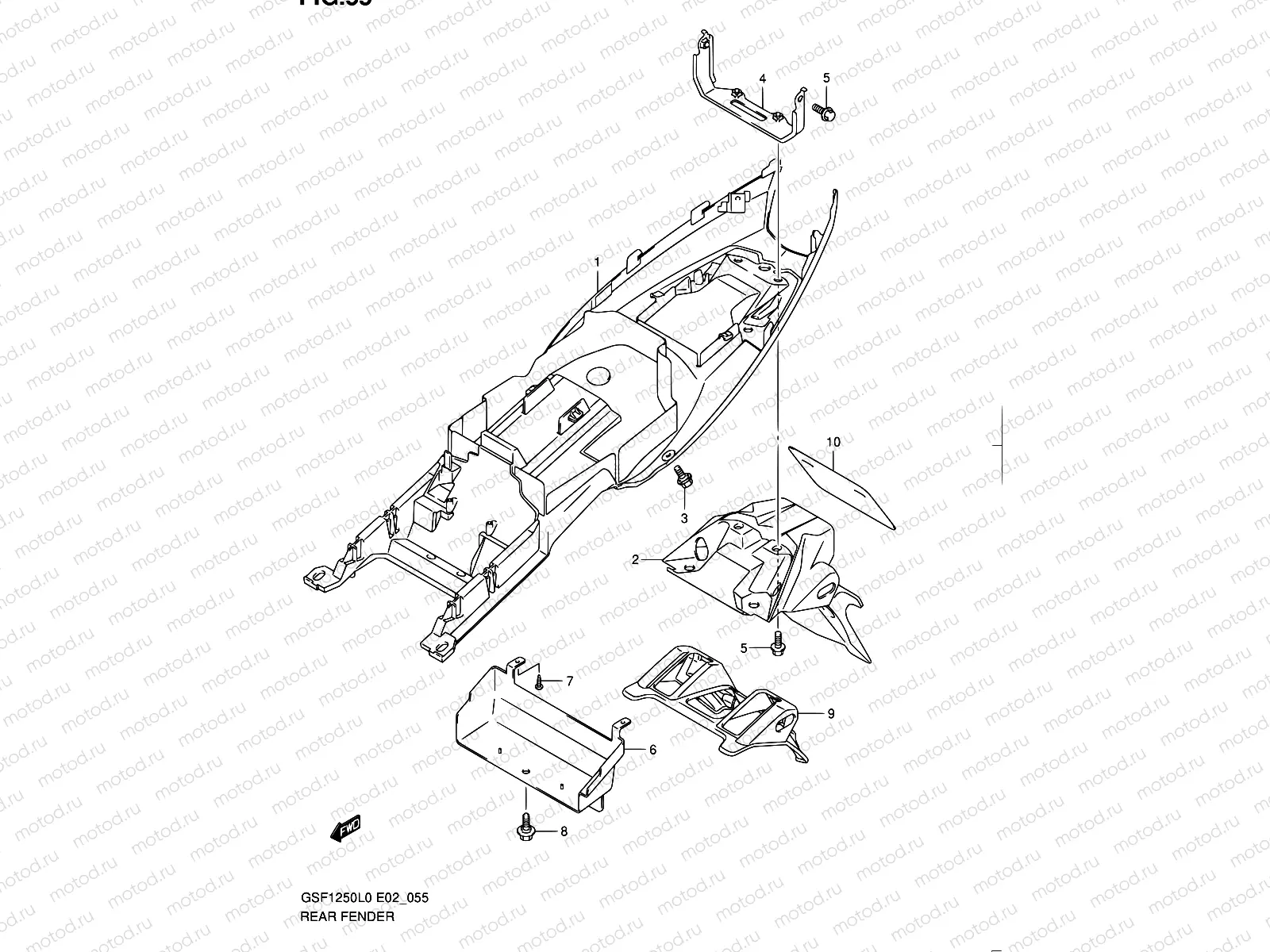 55 - REAR FENDER (GSF1250AL0)