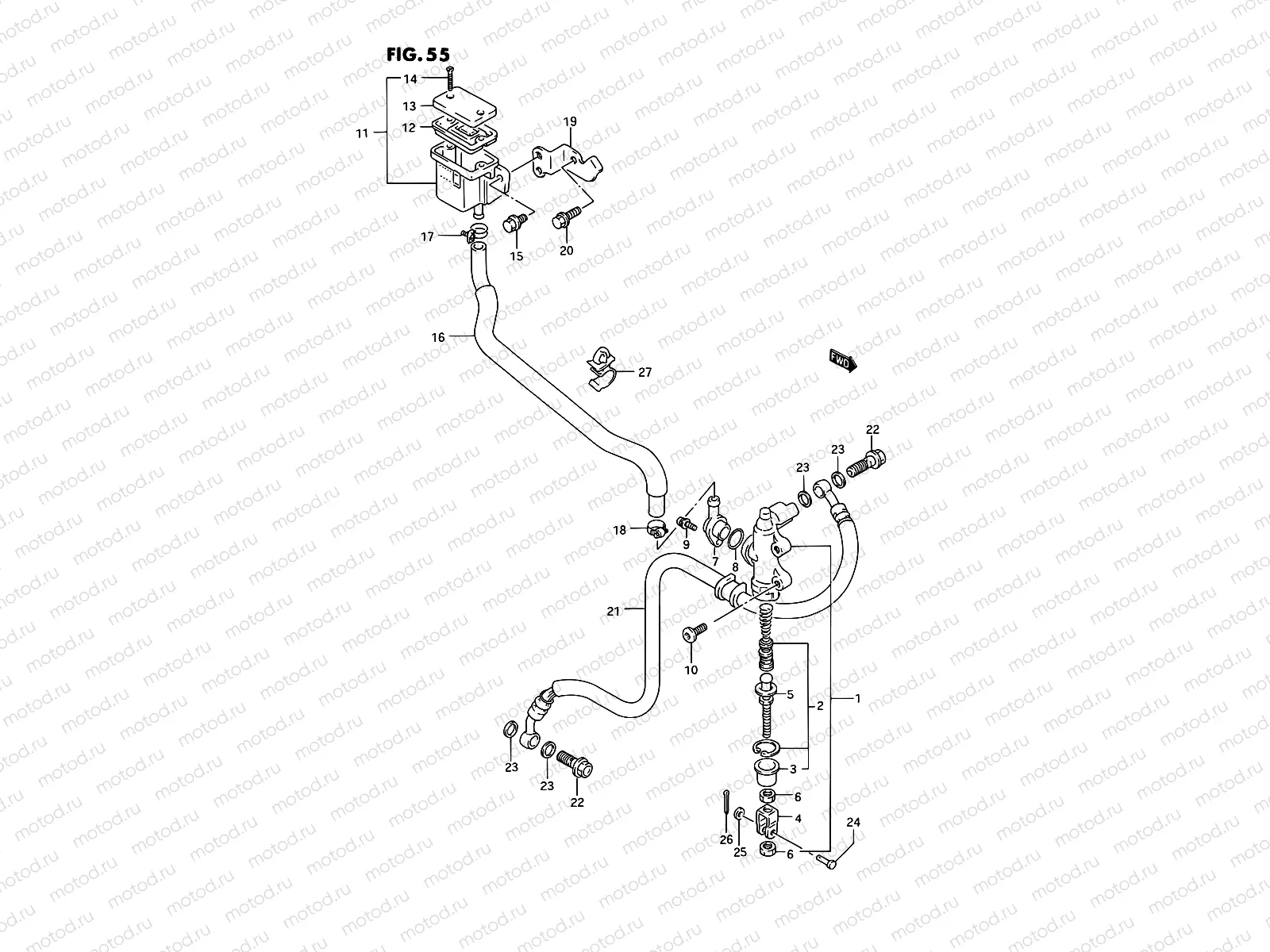 55 - REAR MASTER CYLINDER (MODEL N/P)