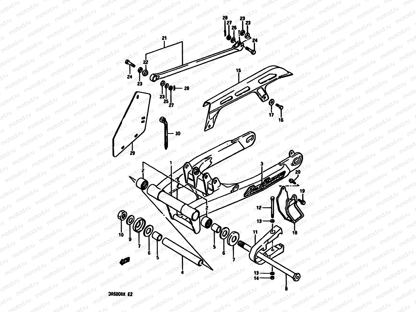 55 - REAR SWINGING ARM (MODEL G/H/J)