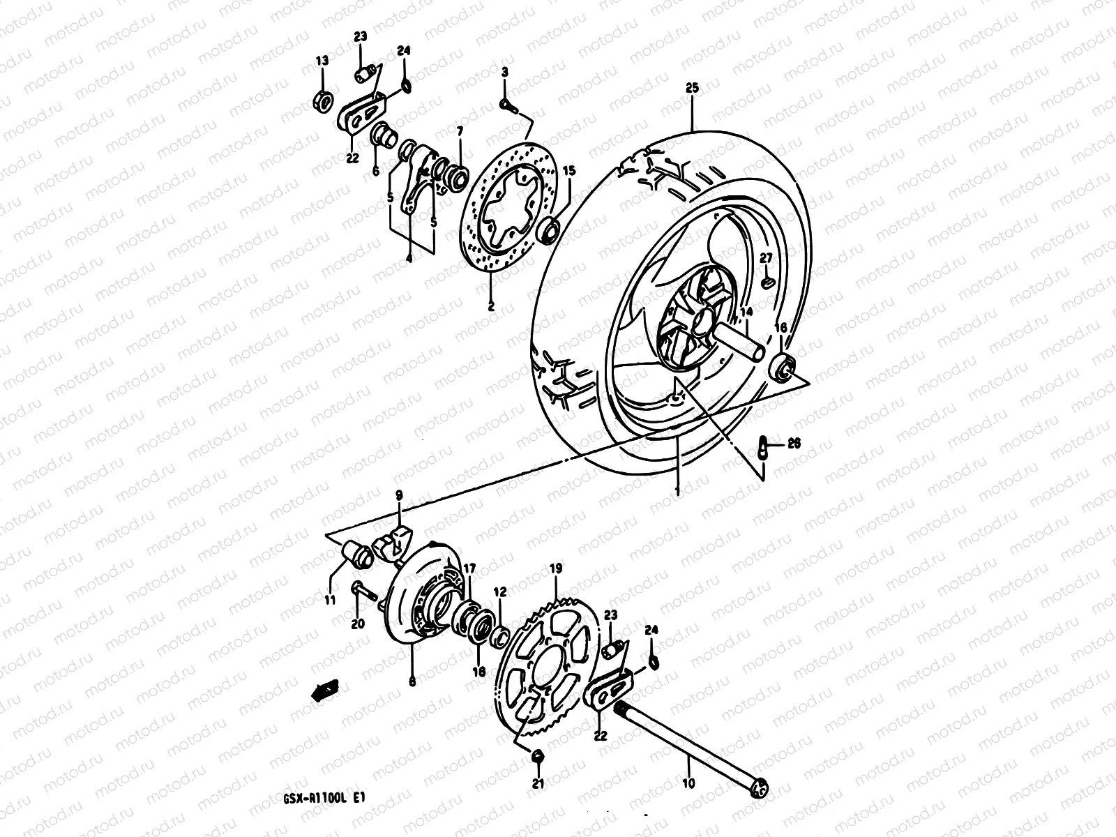 55 - REAR WHEEL (MODEL K)