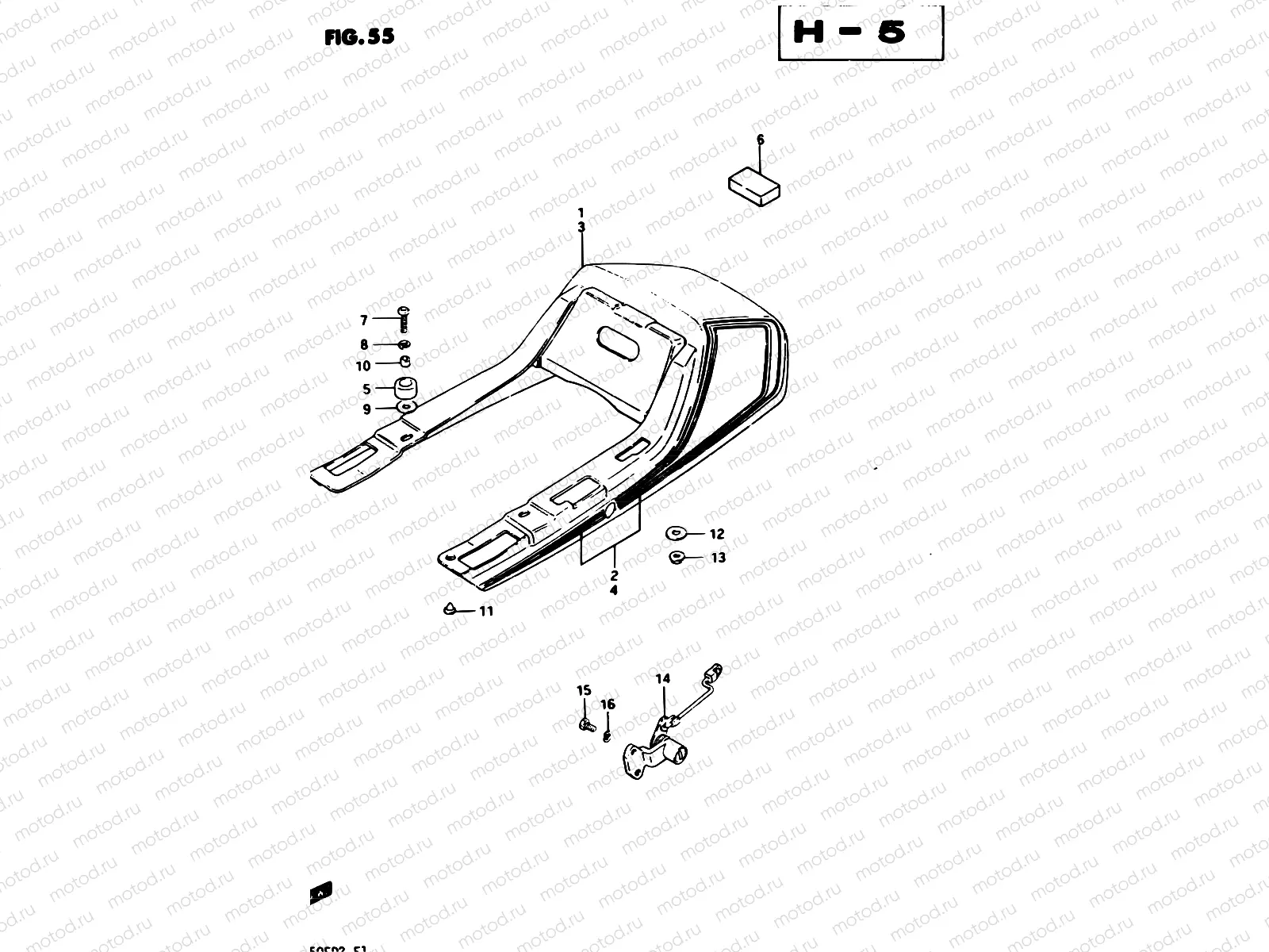 55 - SEAT TAIL COVER (GS450SD E06, E15, E24, E34)