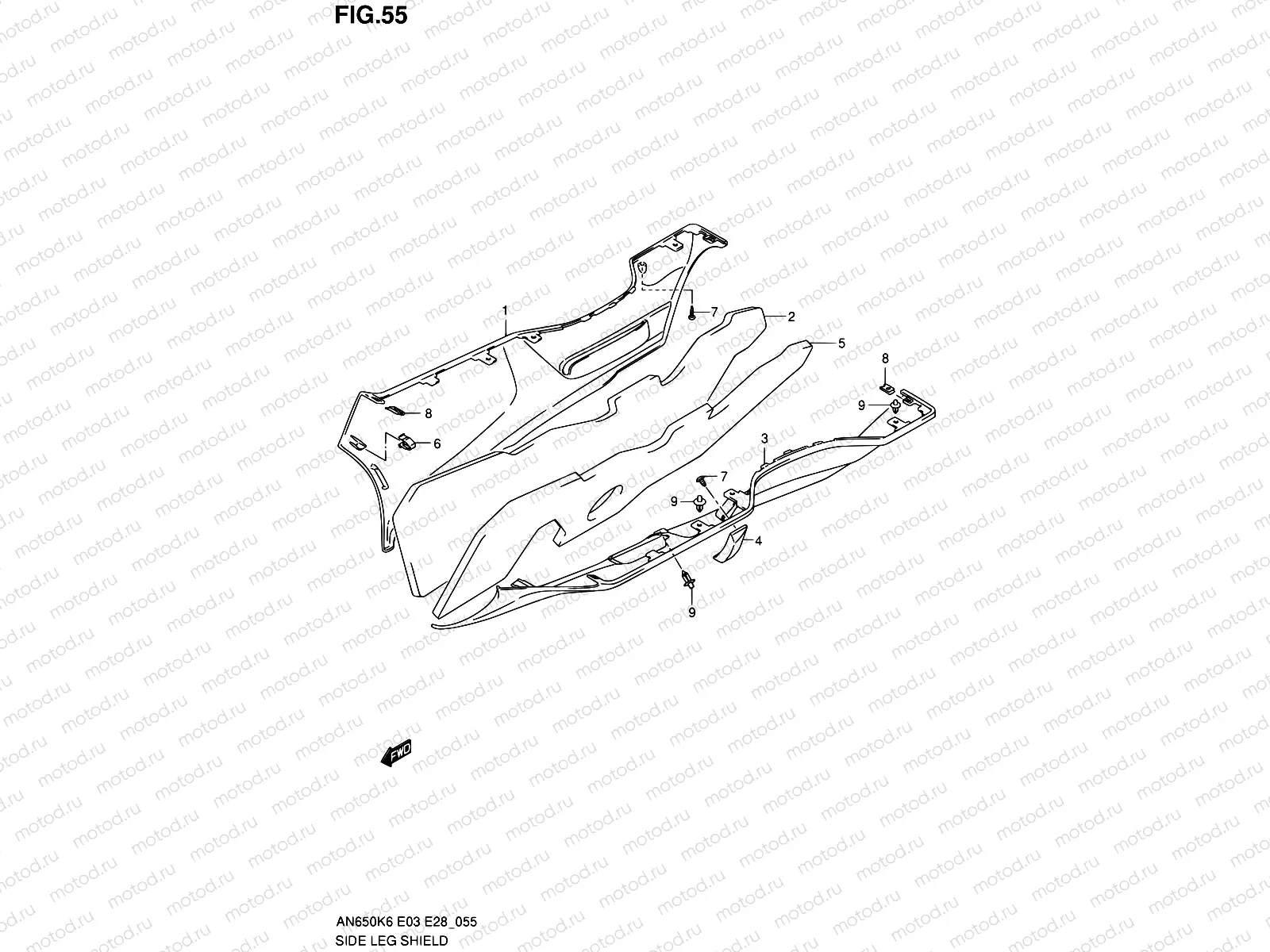 55 - SIDE LEG SHIELD (MODEL K6)