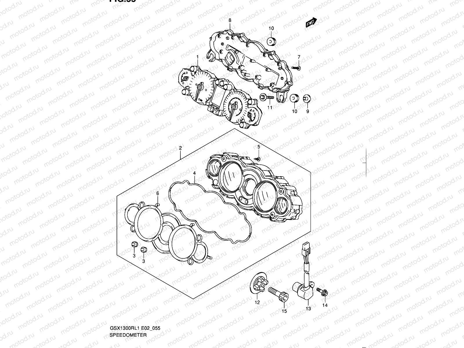 55 - SPEEDOMETER (GSX1300RUFL1 E19)