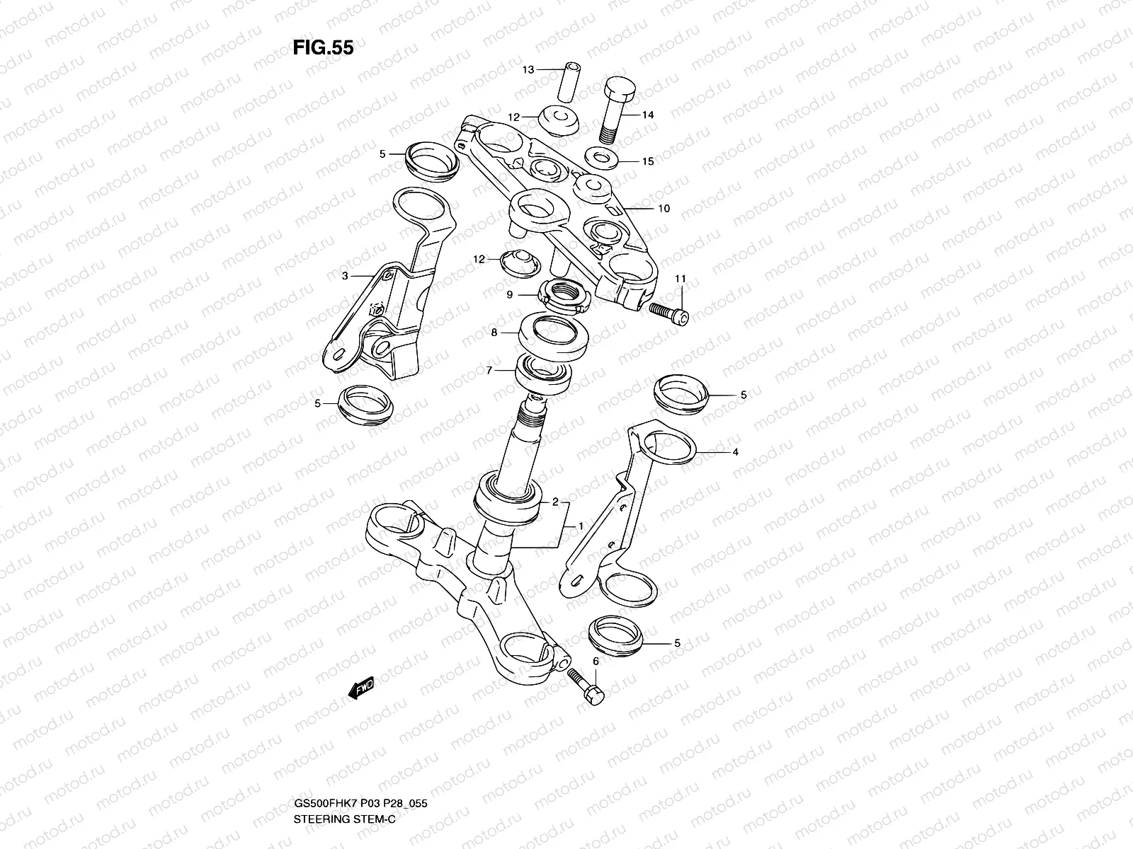 55 - STEERING STEM (GS500H)