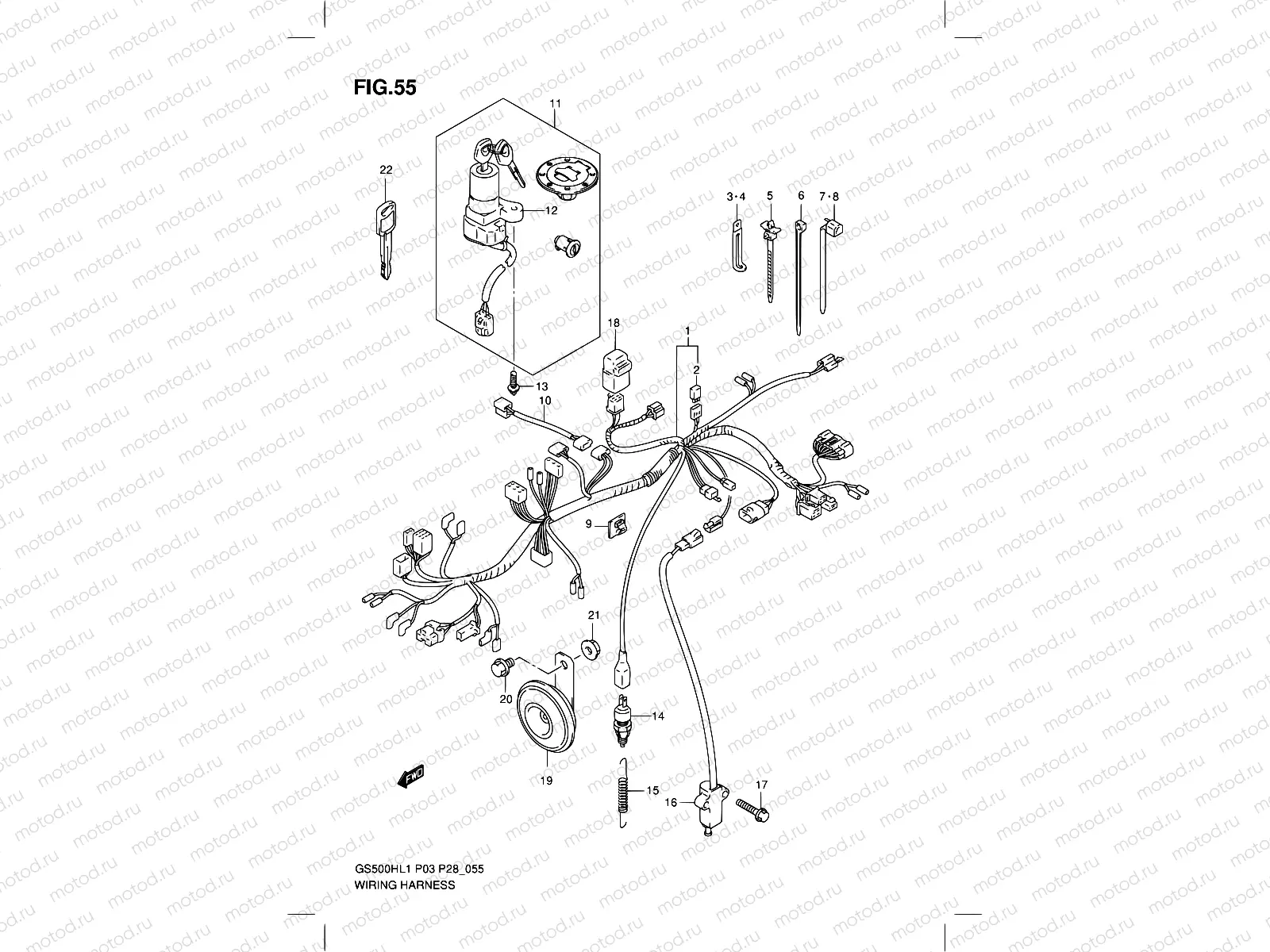 55 - WIRING HARNESS (GS500FH P28)