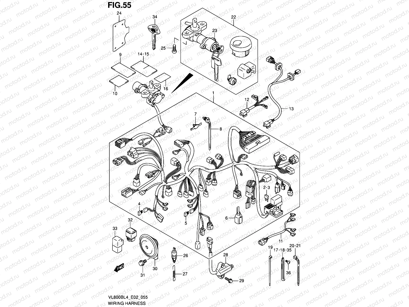 55 - WIRING HARNESS (VL800BL4 E02)