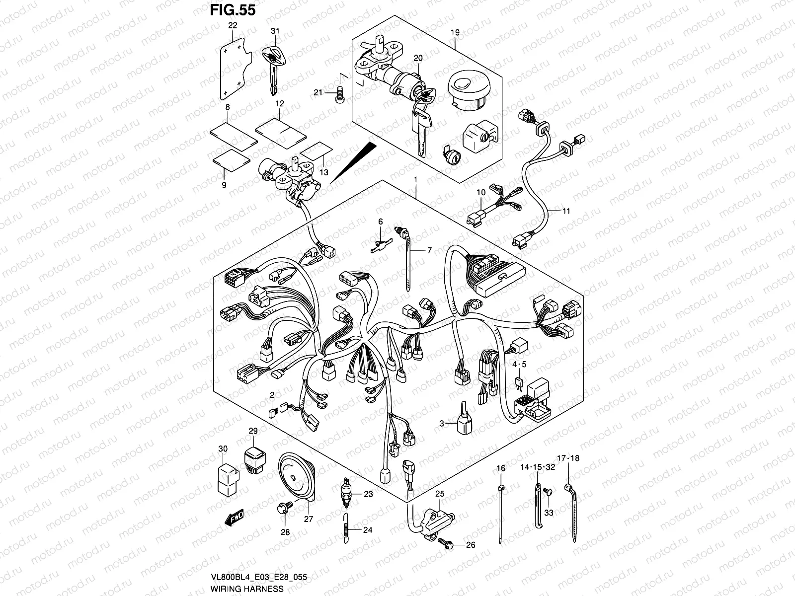 55 - WIRING HARNESS (VL800BL4 E03)