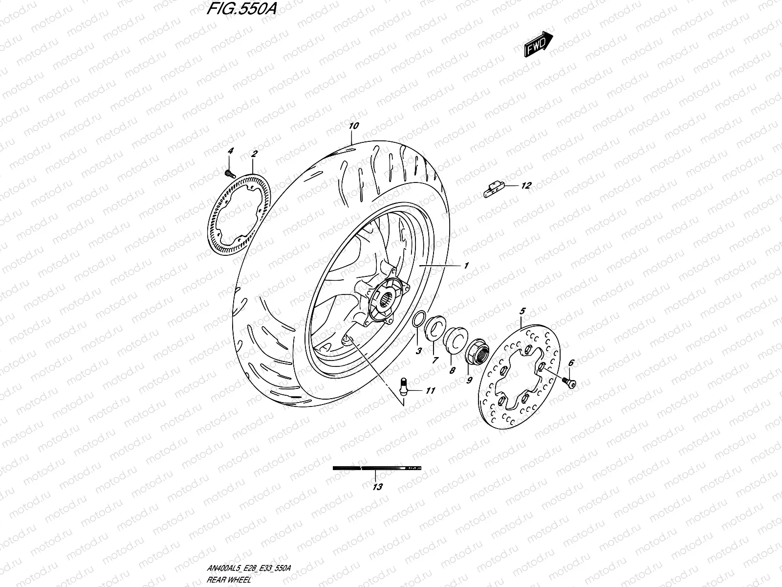 550A - REAR WHEEL (AN400AL5 E33)