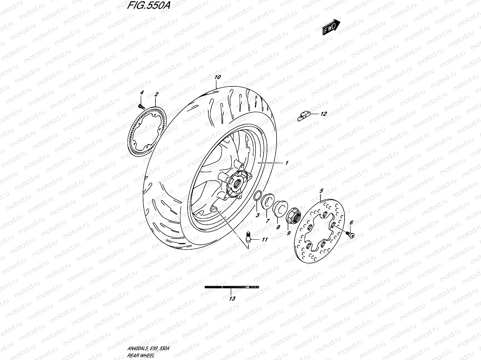 550A - REAR WHEEL (AN400AL5 E99)