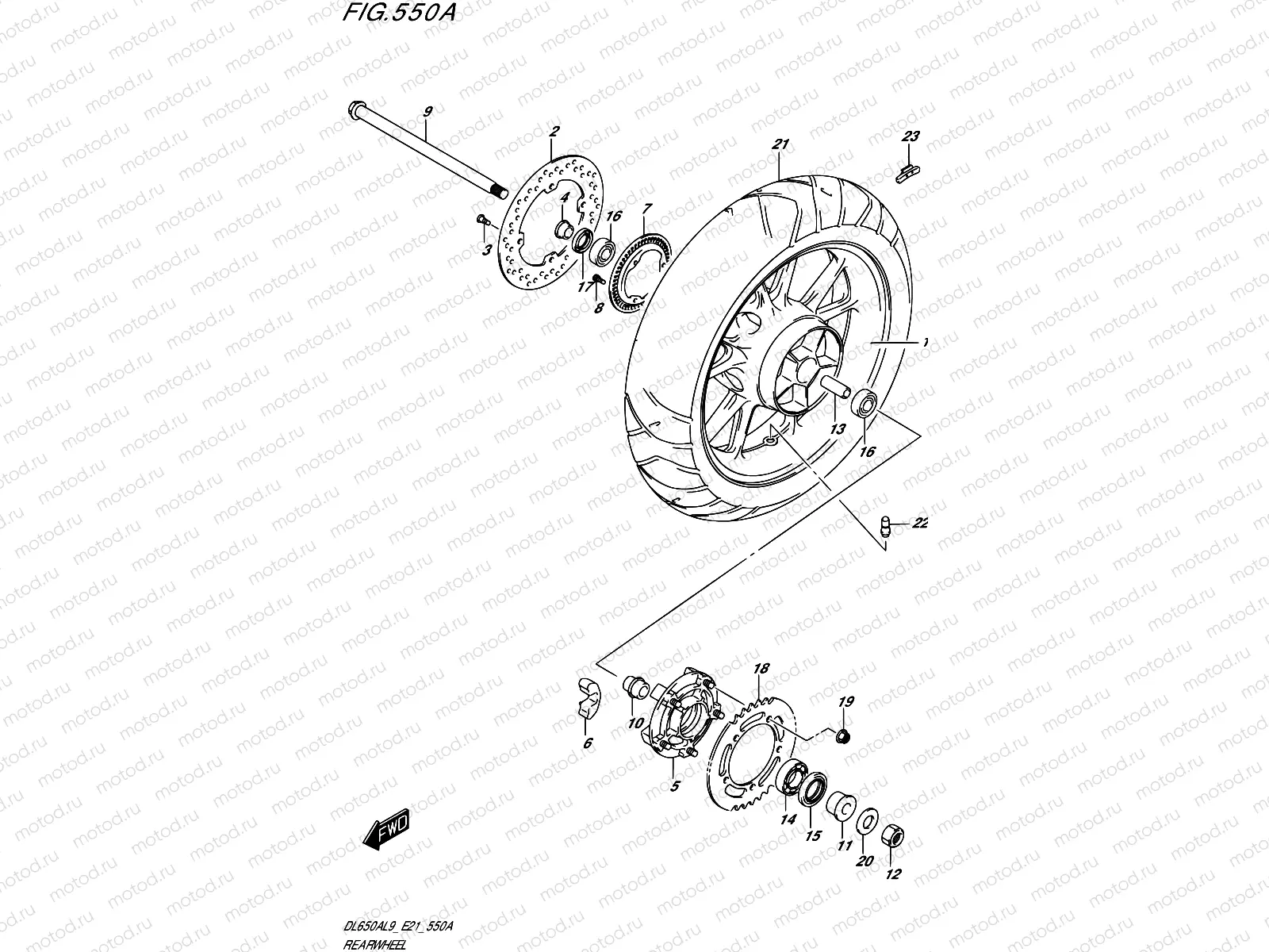 550A - REAR WHEEL (DL650A,DL650AUE)