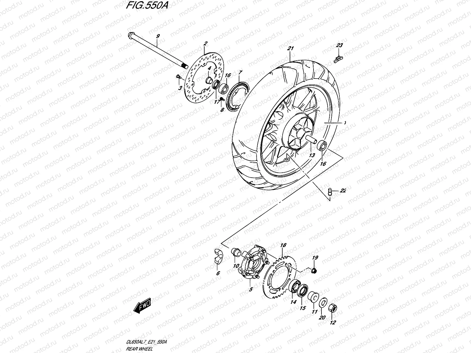 550A - REAR WHEEL (DL650AL7 E21)