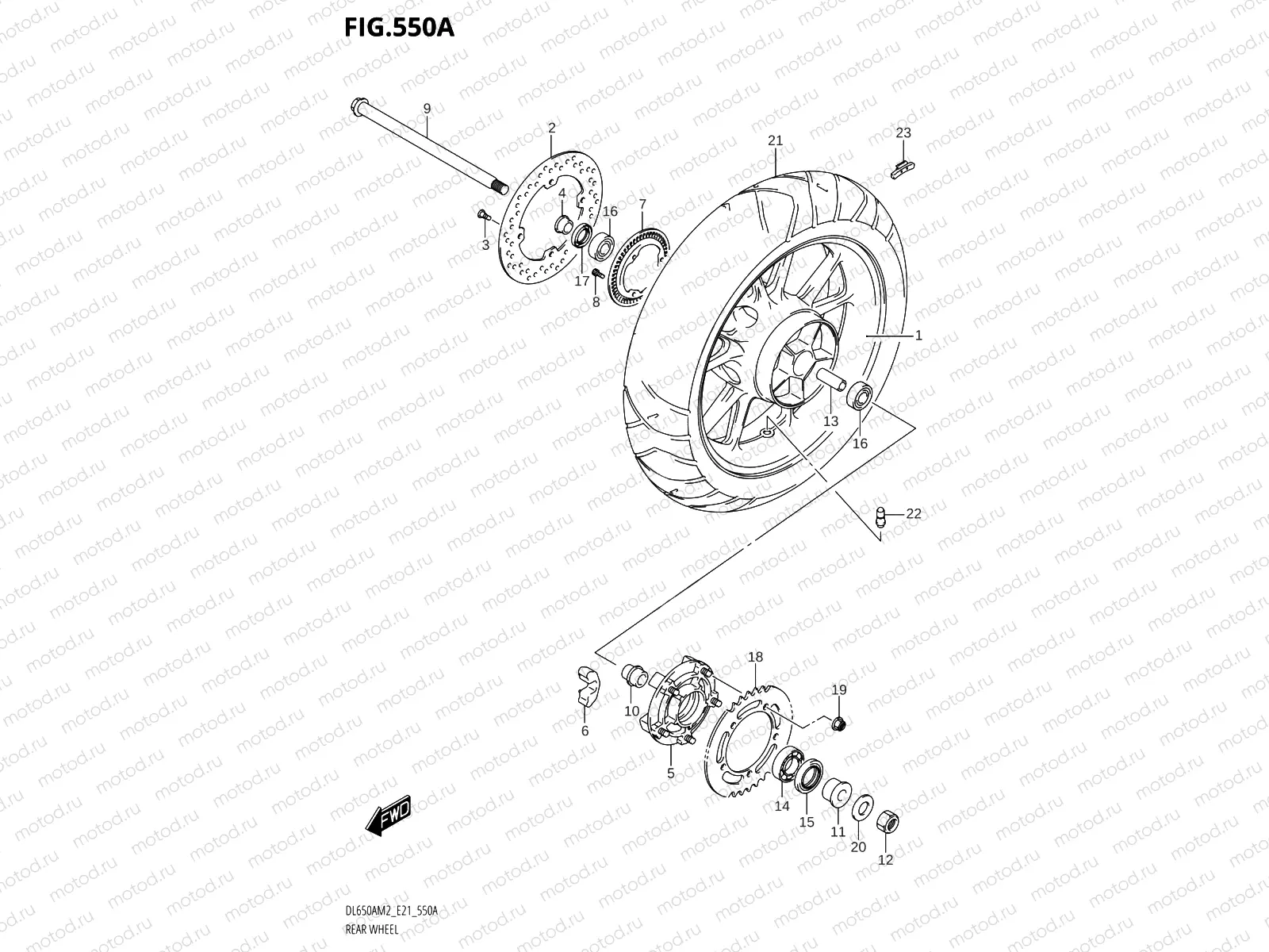 550A - REAR WHEEL (DL650AM2 E21)
