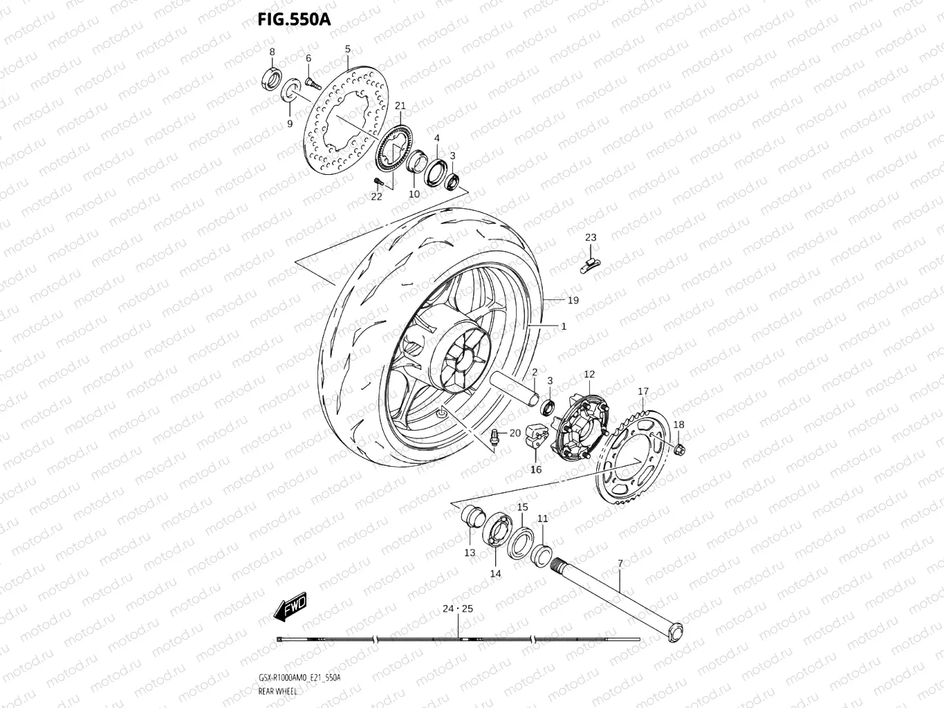 550A - REAR WHEEL (GSX-R1000A)