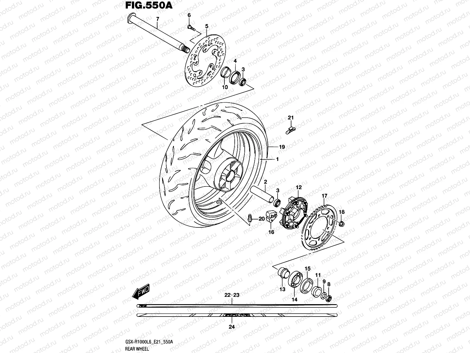 550A - REAR WHEEL (GSX-R1000L6 E21)