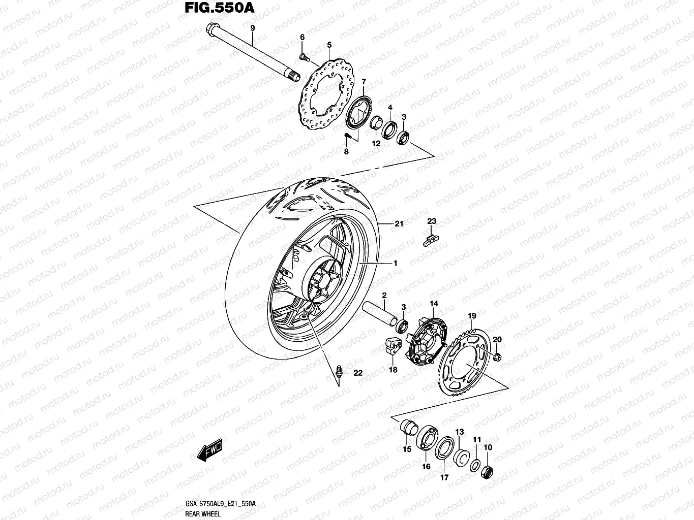 550A - REAR WHEEL (GSX-S750AL9 E21)