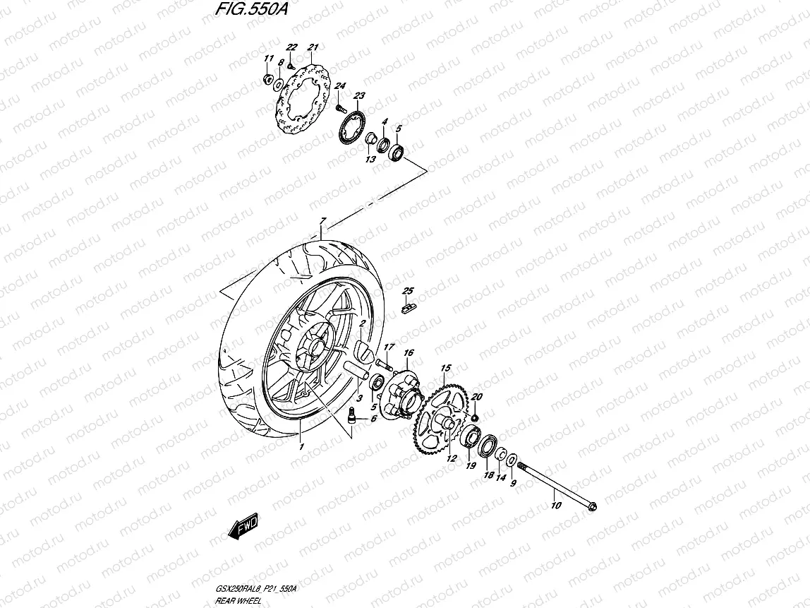 550A - REAR WHEEL (GW250RAL8 P21)