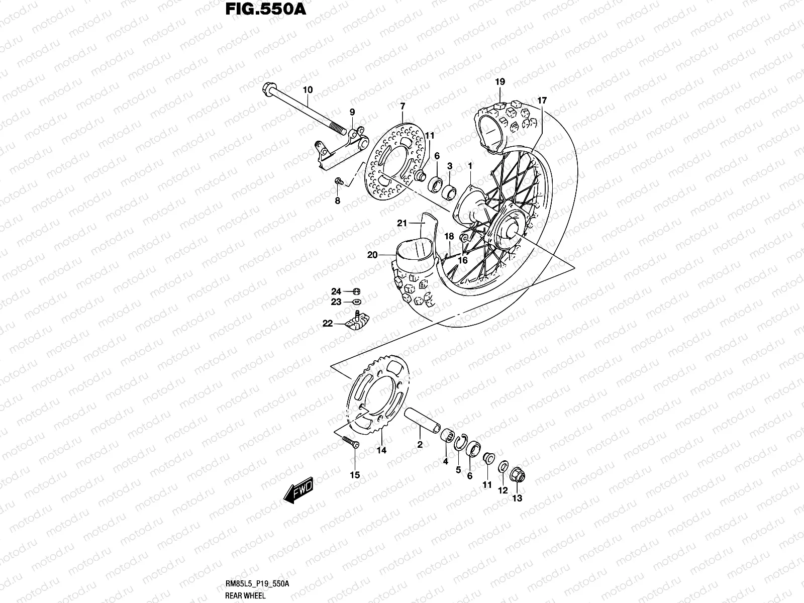 550A - REAR WHEEL (RM85L5 P19)