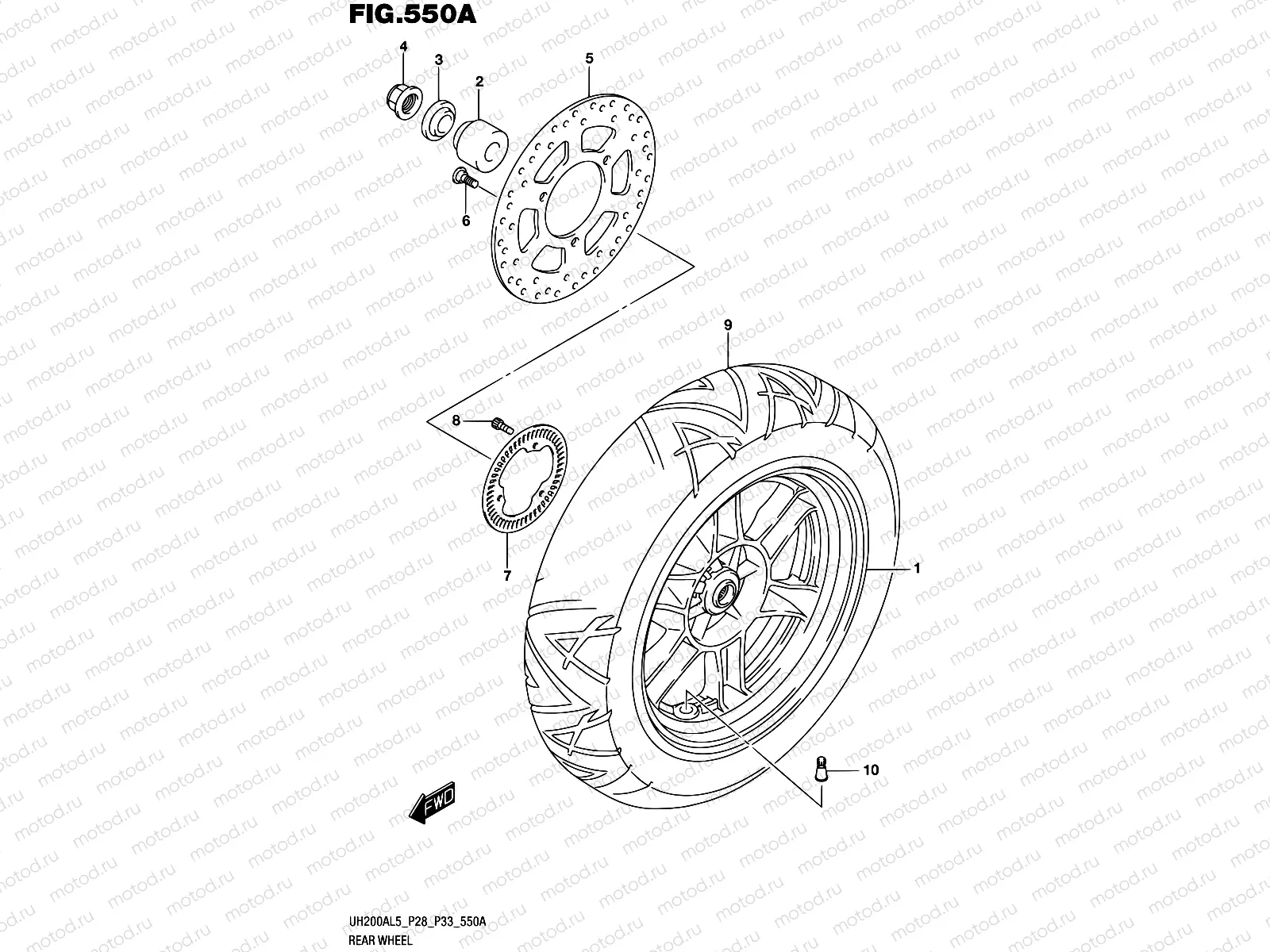 550A - REAR WHEEL (UH200AL5 P28)