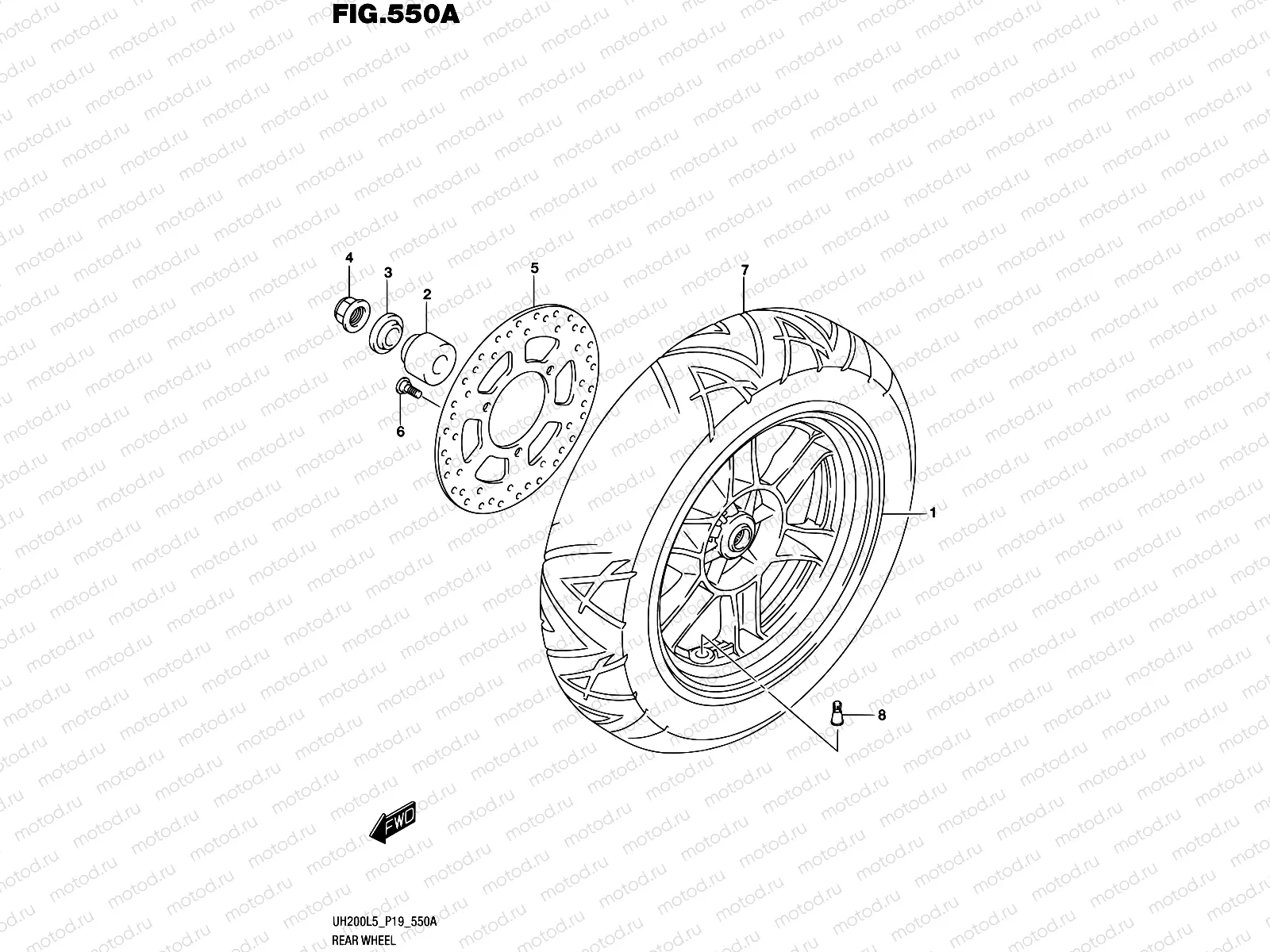 550A - REAR WHEEL (UH200L5 P04)