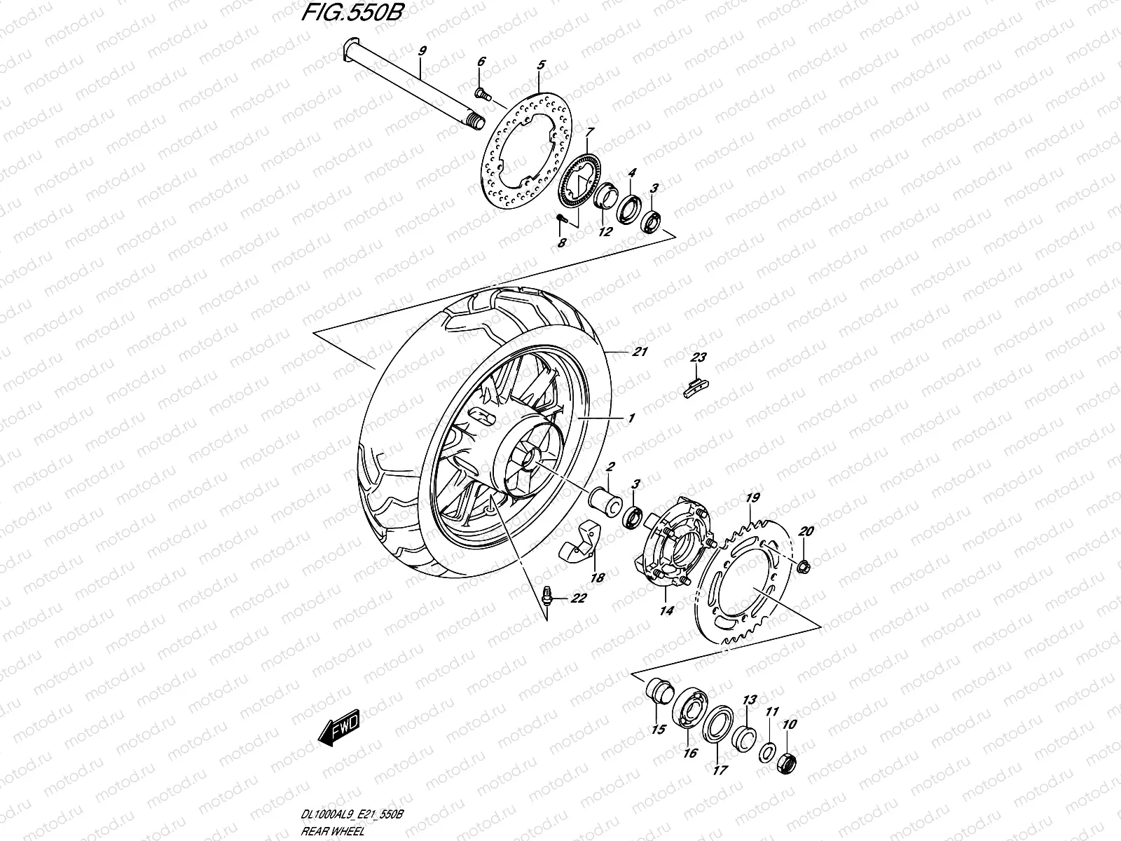 550B - REAR WHEEL (DL1000AL9 E21)