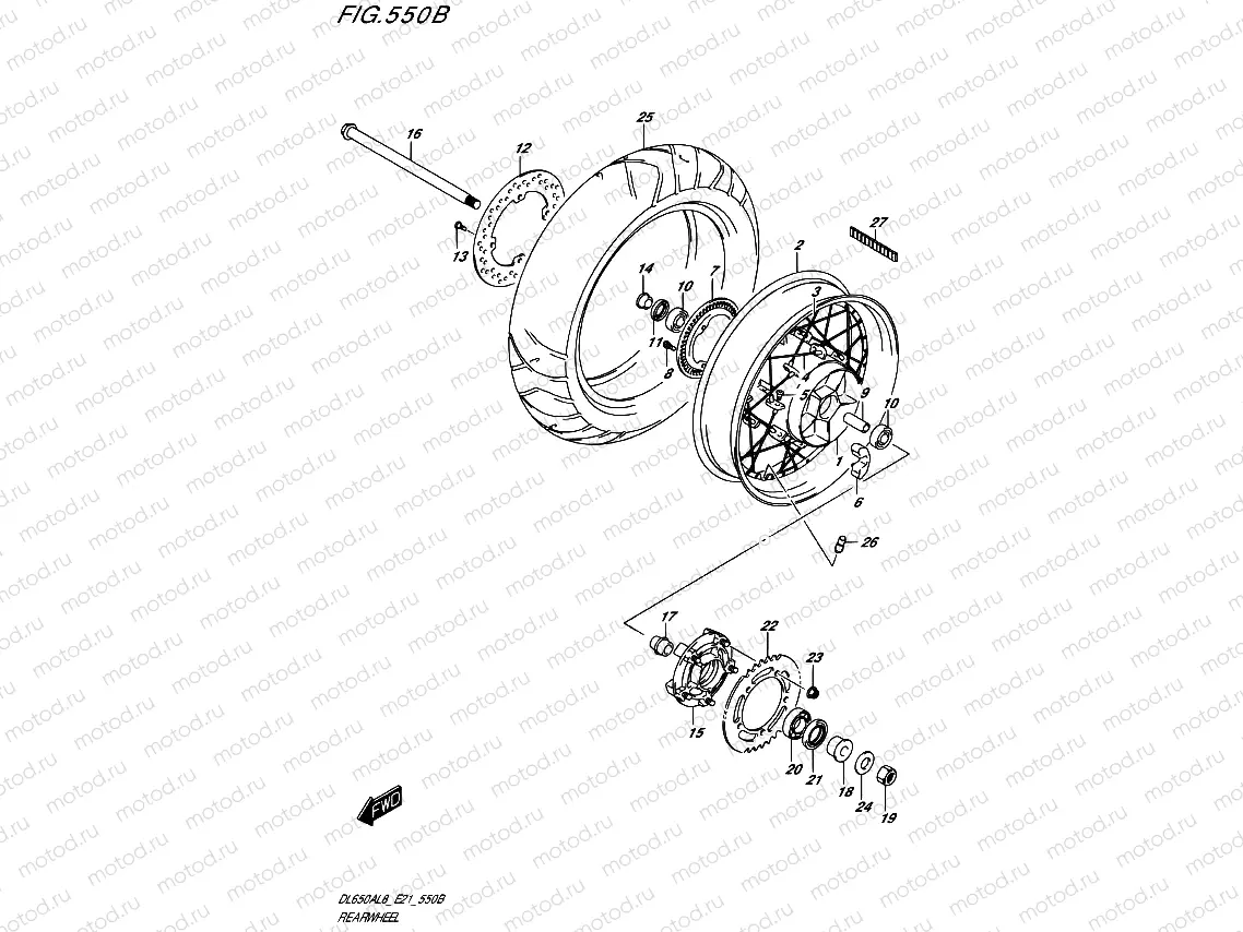 550B - REAR WHEEL (DL650XAUE)