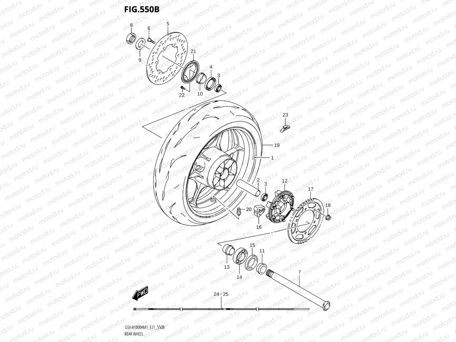 550B - REAR WHEEL (GSX-R1000ZA,GSX-R1000RZA)