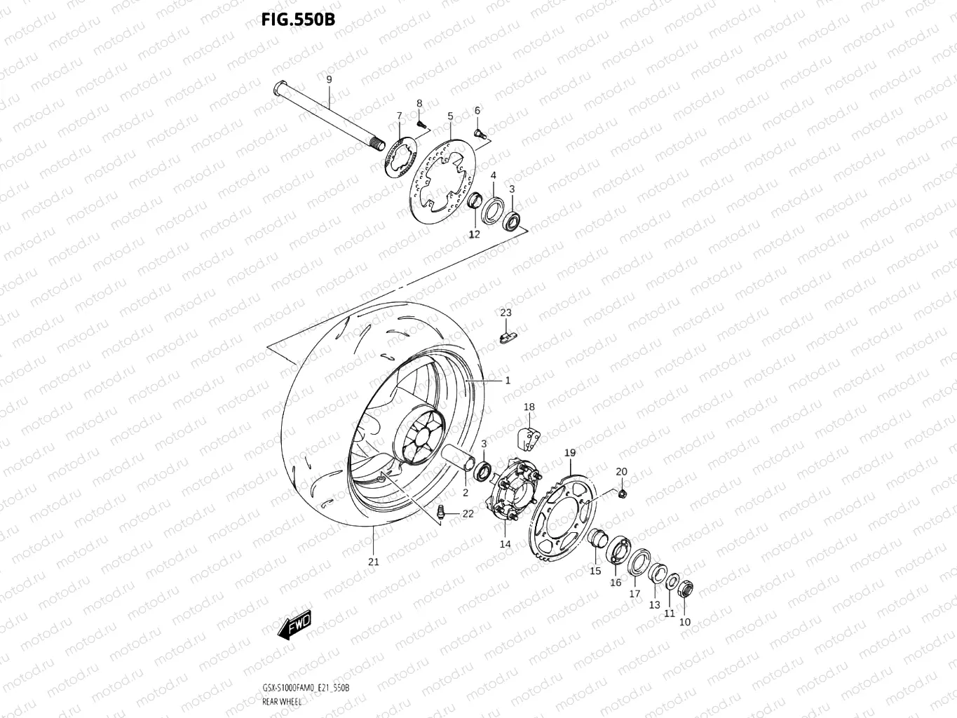 550B - REAR WHEEL (GSX-S1000FA,GSX-S1000FAUF)