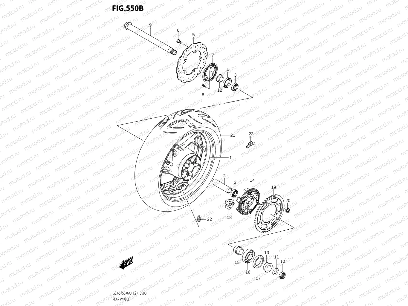 550B - REAR WHEEL (GSX-S750A)