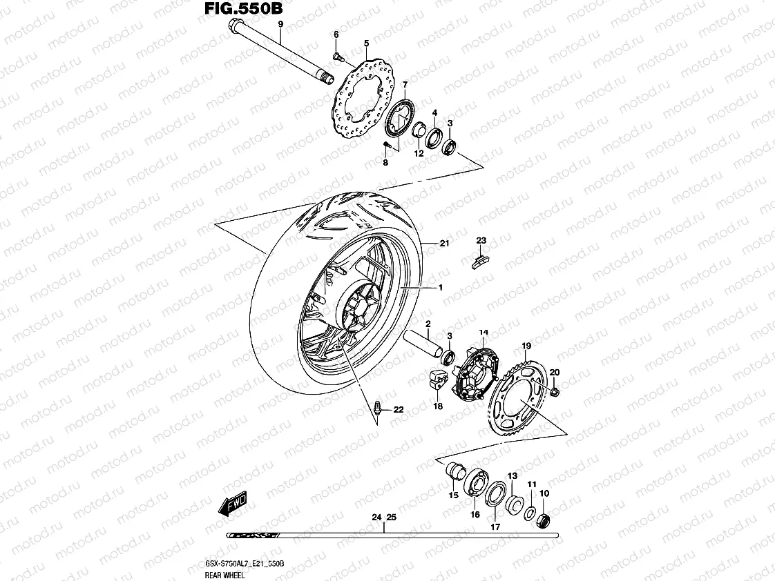550B - REAR WHEEL (GSX-S750AZL7 E21)