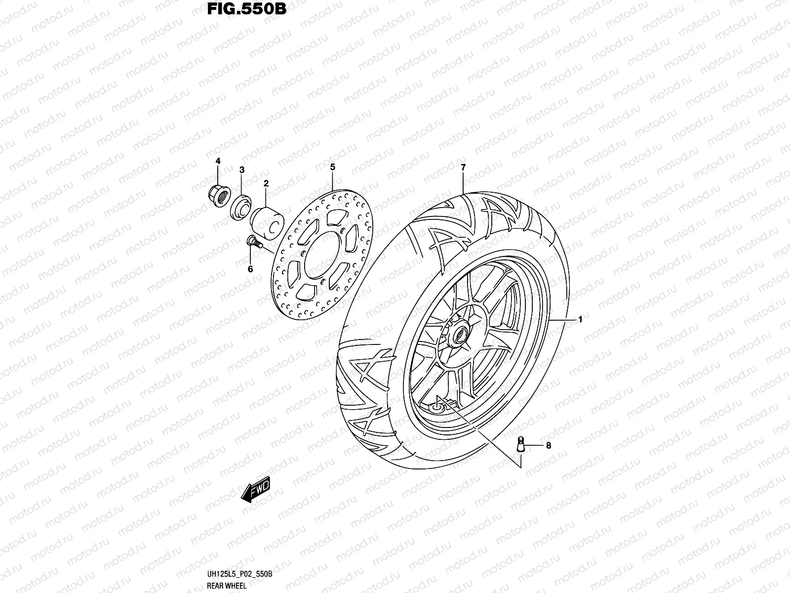 550B - REAR WHEEL (UH125L5 P04)