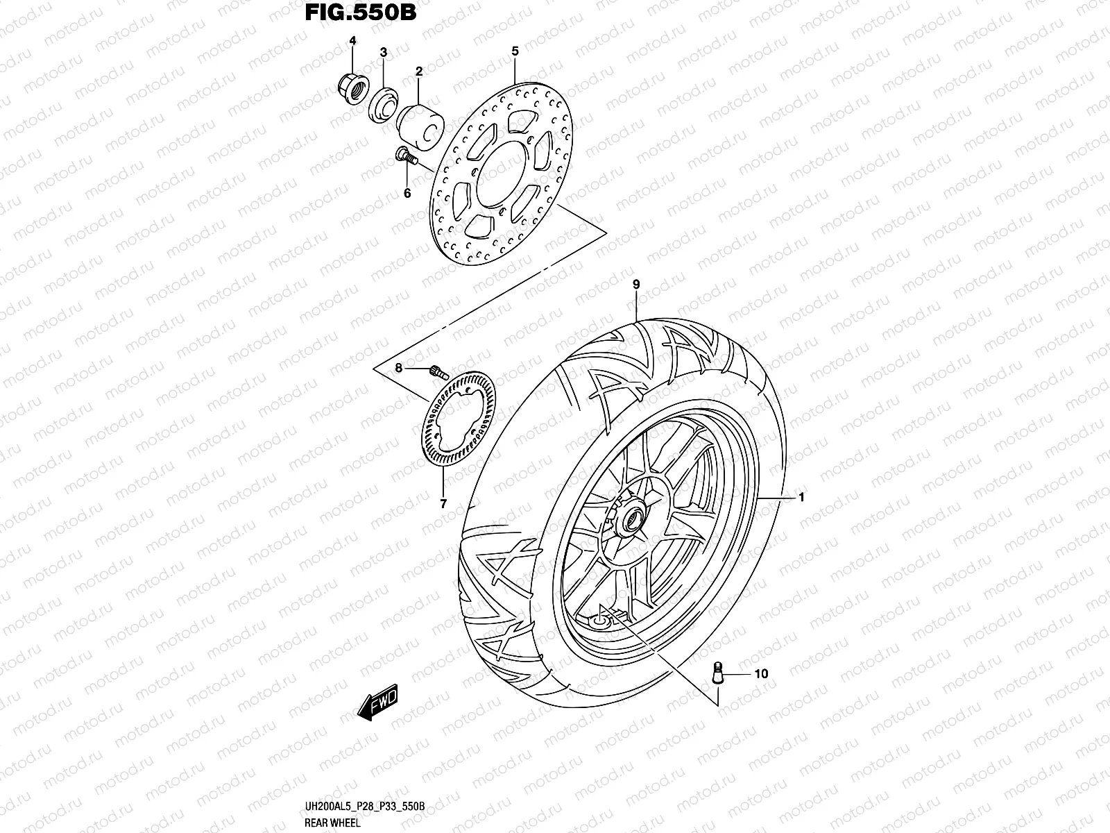 550B - REAR WHEEL (UH200AL5 P33)