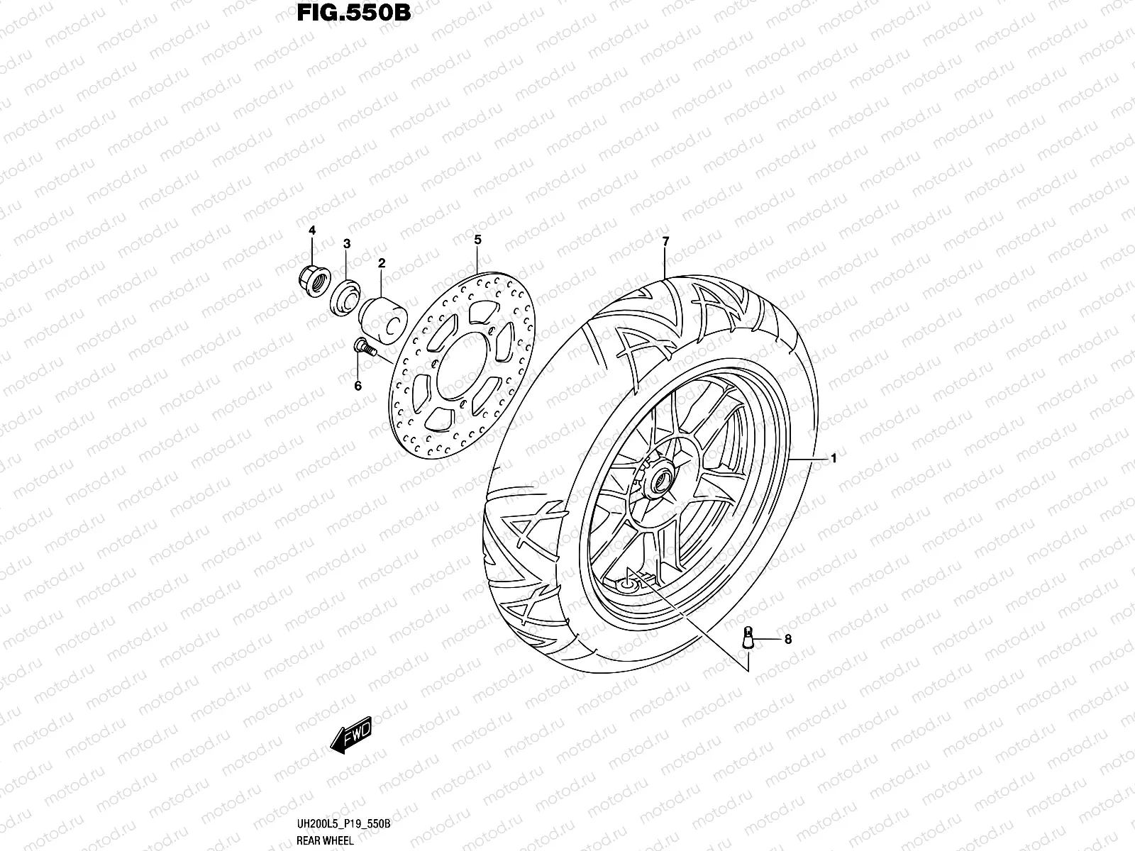 550B - REAR WHEEL (UH200L5 P19)