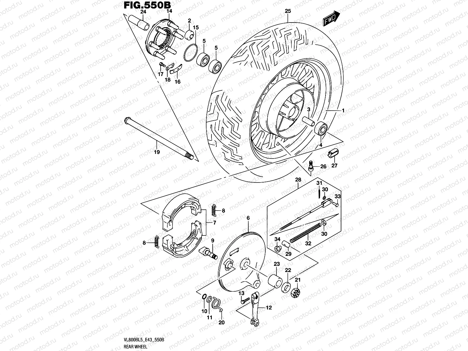 550B - REAR WHEEL (VL800BL5 E43)