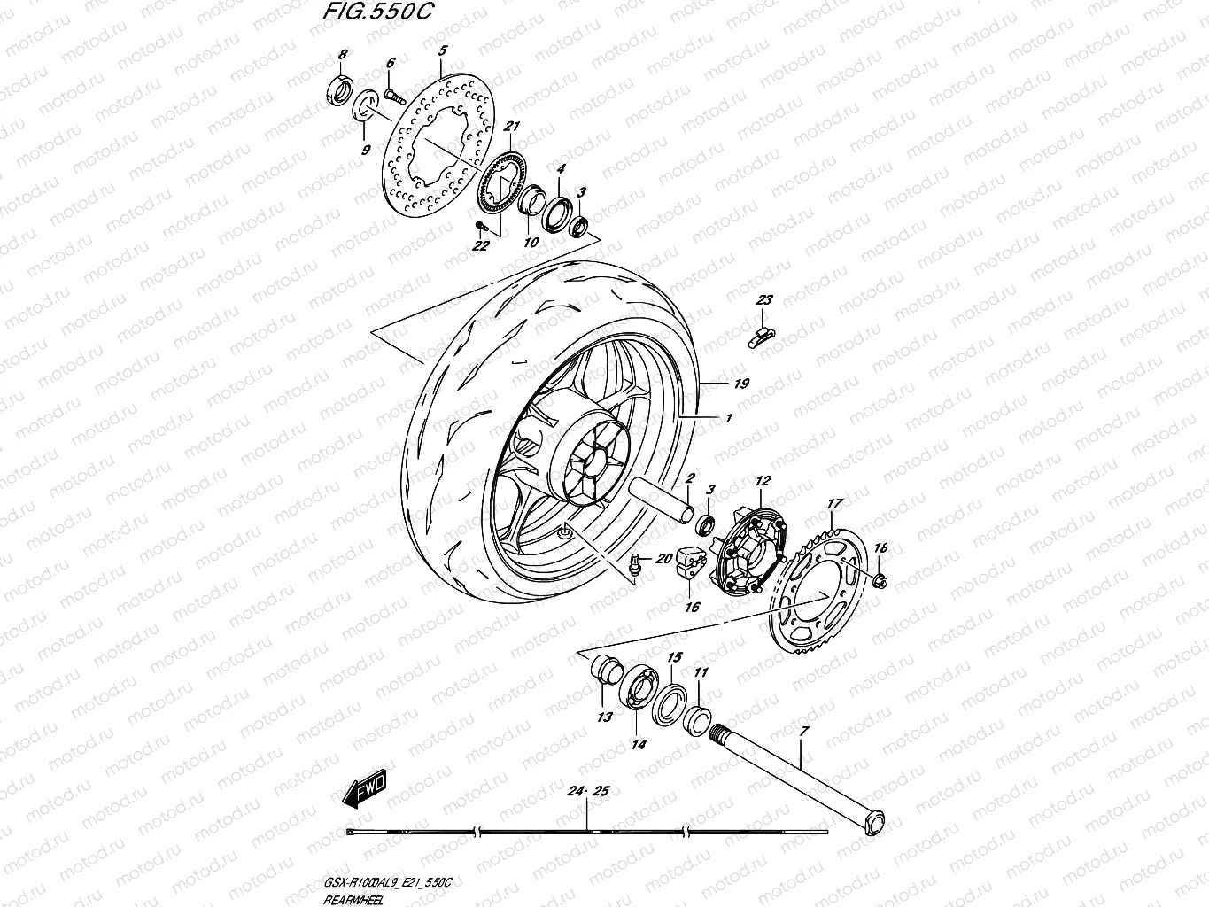 550C - REAR WHEEL (GSX-R1000RA)