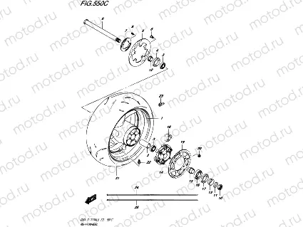 550C - REAR WHEEL (GSX-S1000AZL9 E21)