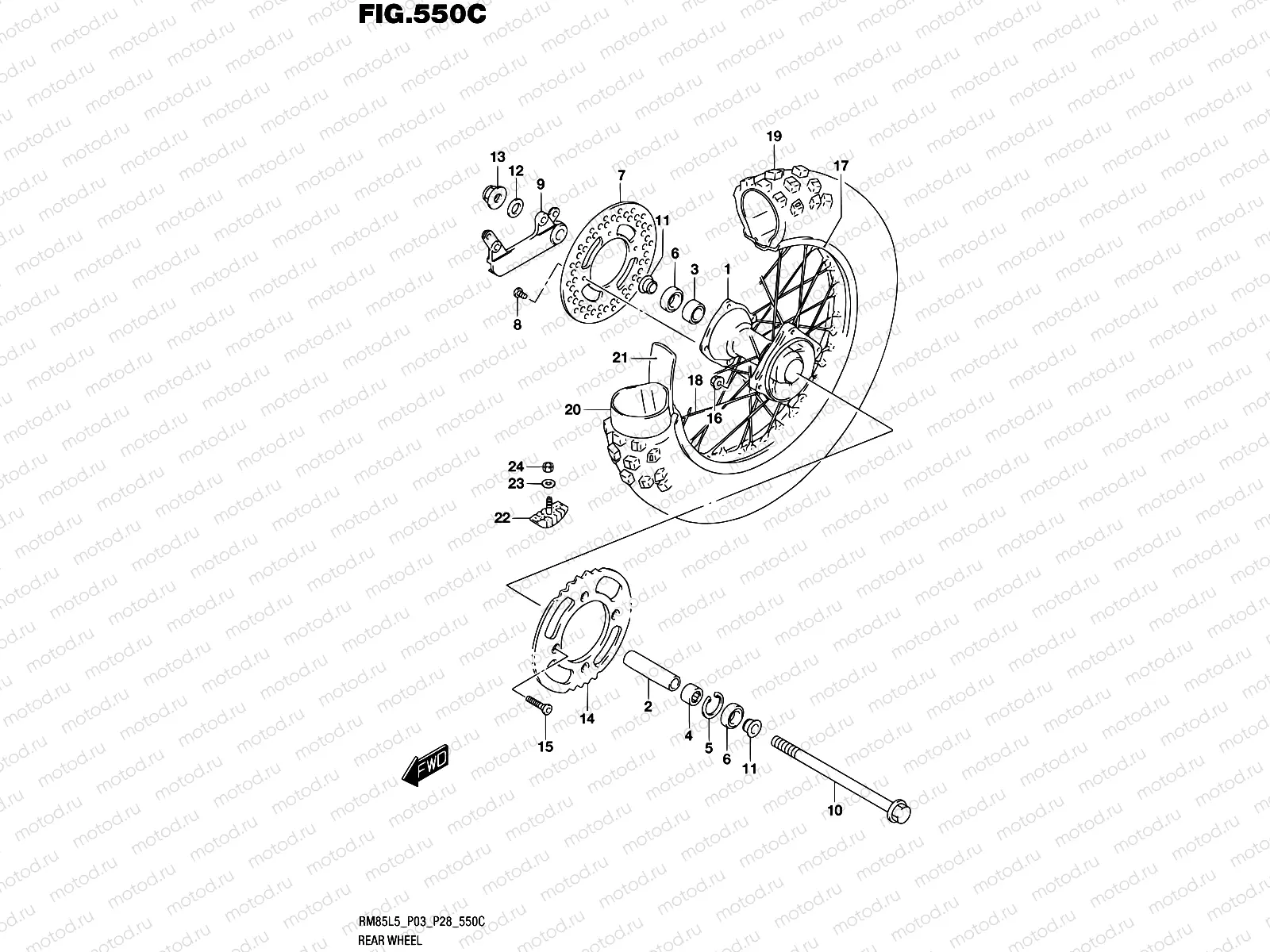 550C - REAR WHEEL (RM85LL5 P28)