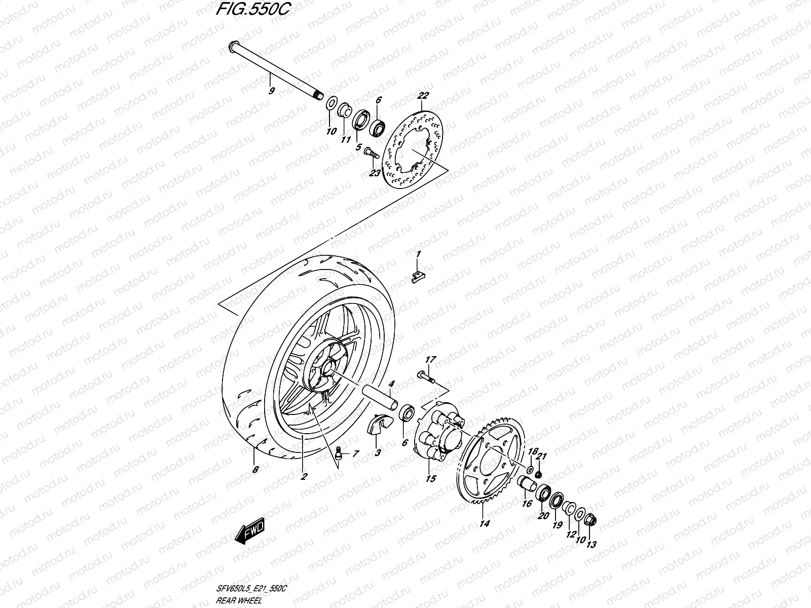 550C - REAR WHEEL (SFV650UL5 E21)