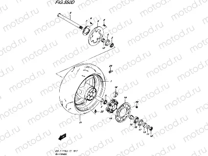 550D - REAR WHEEL (GSX-S1000AUFL9 E21)