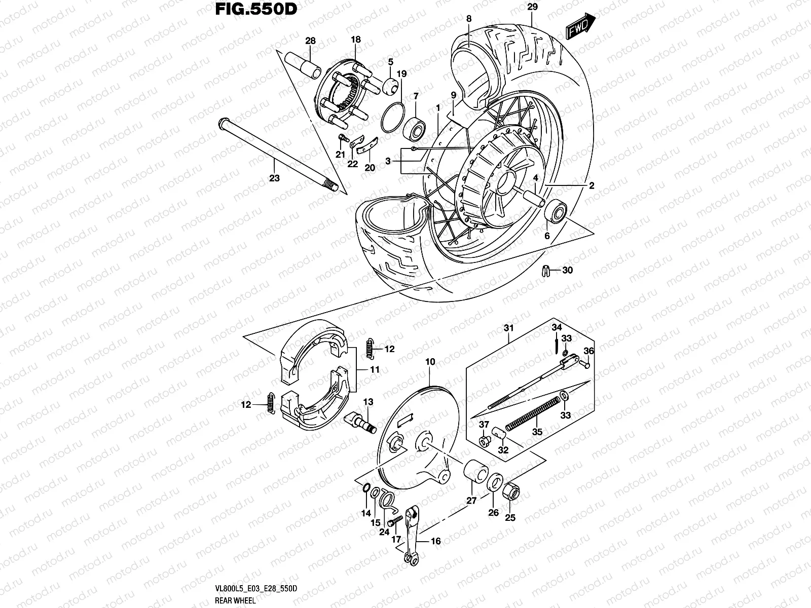 550D - REAR WHEEL (VL800TL5 E28)