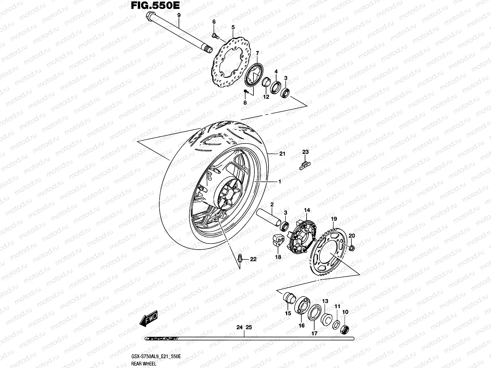 550E - REAR WHEEL (GSX-S750UQZL9 E21)